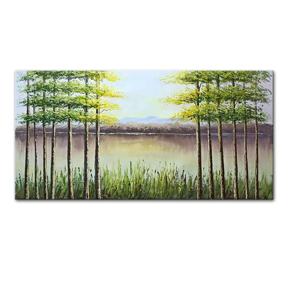 

Mintura,Handpainted Abstract Thick Texture Tree Landscape Oil Painting Canvas,Modern Wall Art Picture for Living Room Home Decor