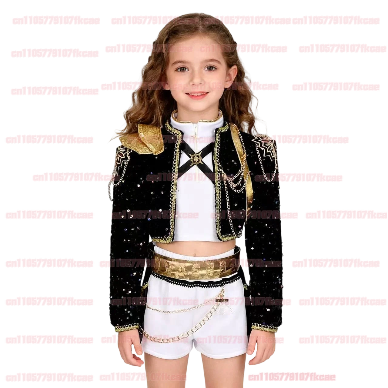 Crianças k-pop demônio caçadores cosplay traje conjunto rumi mira zoey branco uniformes de palco anime halloween jaqueta feminina colete shorts terno