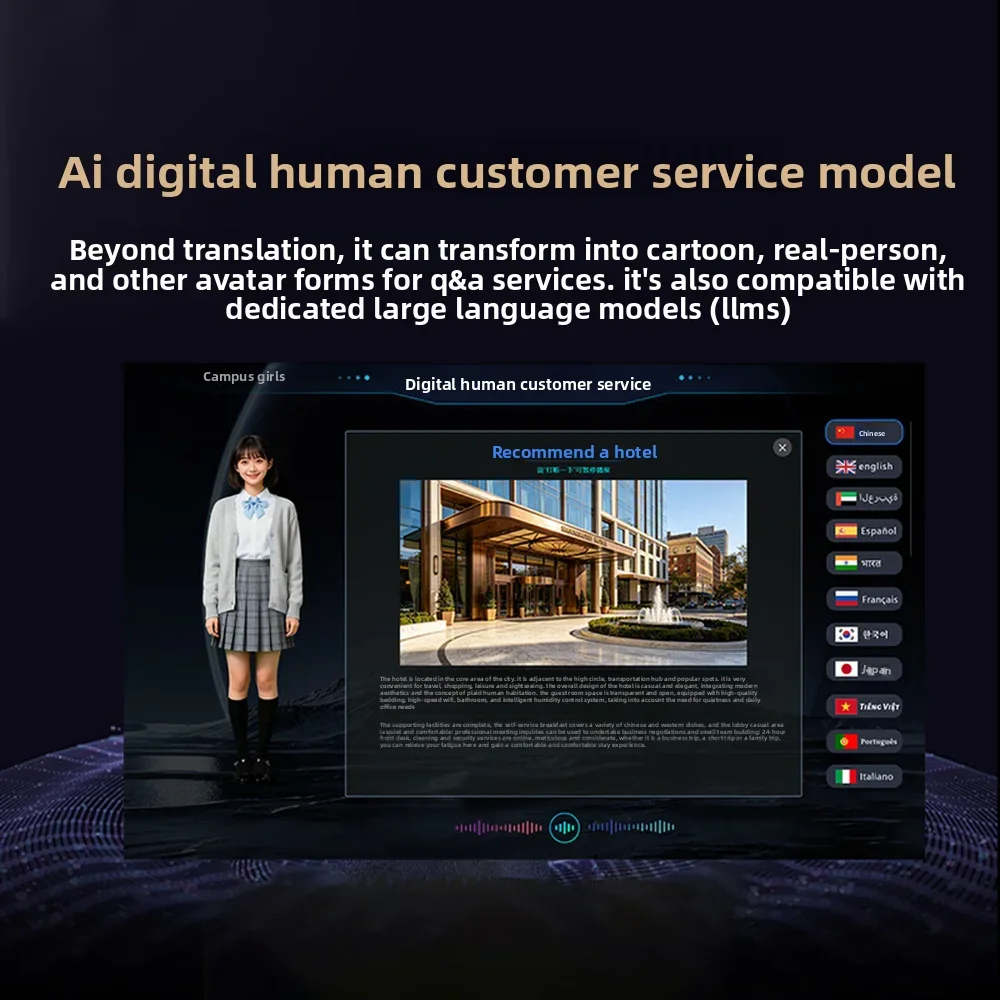 AI Dual Screen Translator A5 Two Way Simultaneous Interpretation Travel Business AI Customer Service Digital Human Global