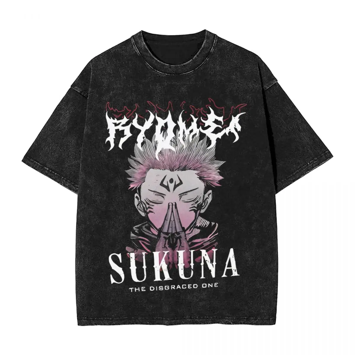 Washed T Shirts Anime Jujutsu Kaisen Gojo T-Shirt Harajuku Ryomen Sukuna Streetwear 100% Cotton Summer Tops Tees for Men Women