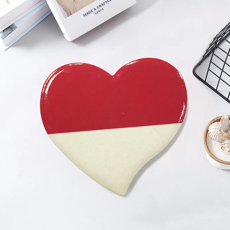 

Indonesia Heart-Shaped Creative Flag Fridge Magnet Cultural Creative Home Exquisite Decoration Collectible Gift