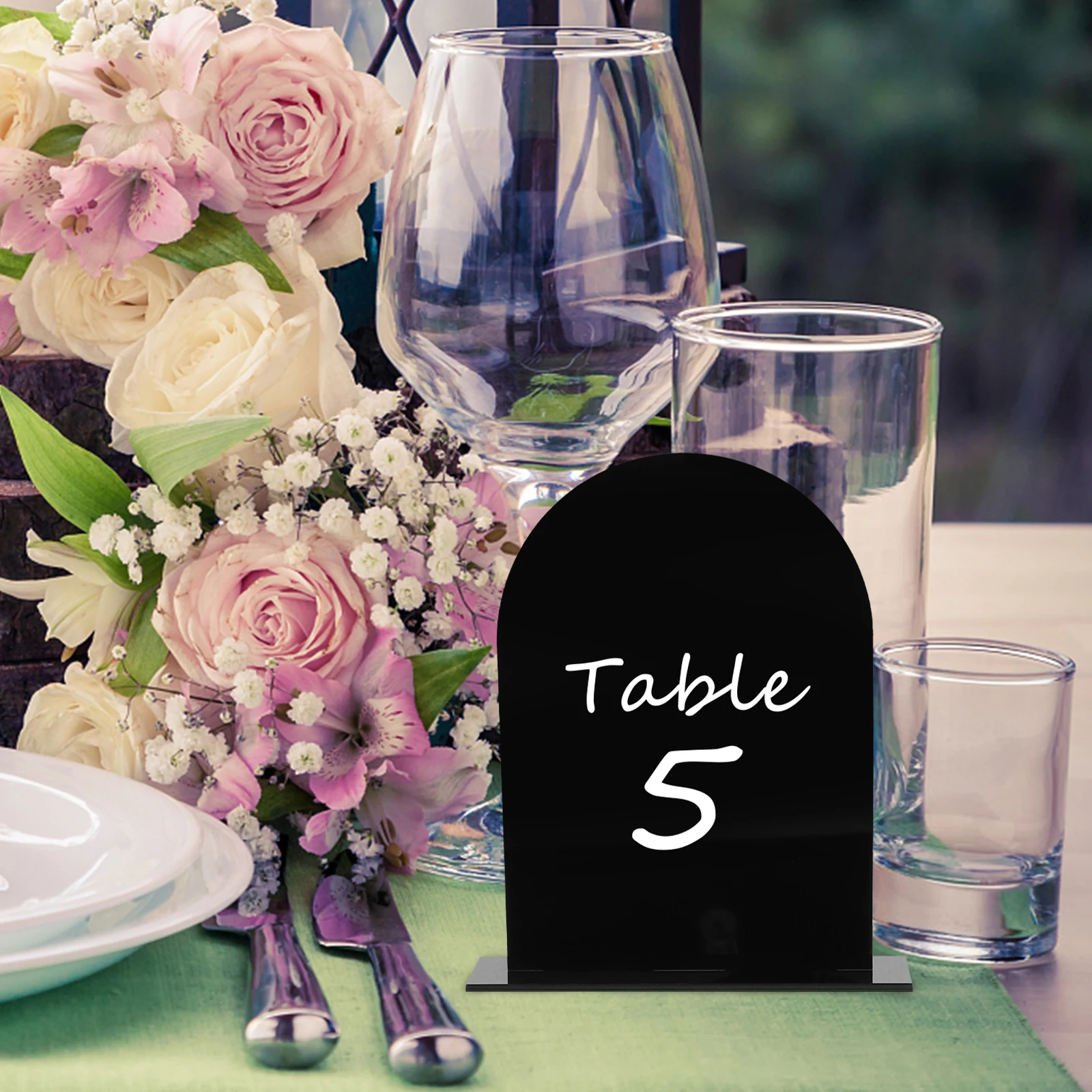 

Tag Table Number Plate Black Wedding Custom Sign Cards for Seat Clear Numbers Acylic Bride