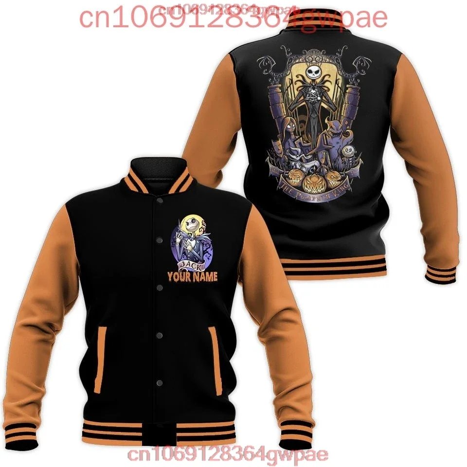 The Nightmare before Christmas Jack Skellington Baseball Jacket Men's Women's Casual Fashion Jacket Spring Autumn Sports Jacket