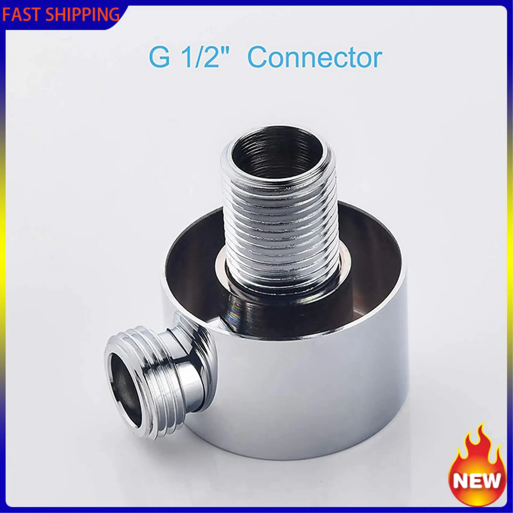 Codo de suministro de pared Trend-5X caliente, accesorios de conector de manguera de ducha de montaje en pared redondo de latón salida de agua G1/2 pulgadas para ducha-plata