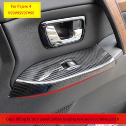 For Mitsubishi Pajero 4 V93V95V97V98 glass lift button panel ABS carbon fiber texture window control panel decorative patch