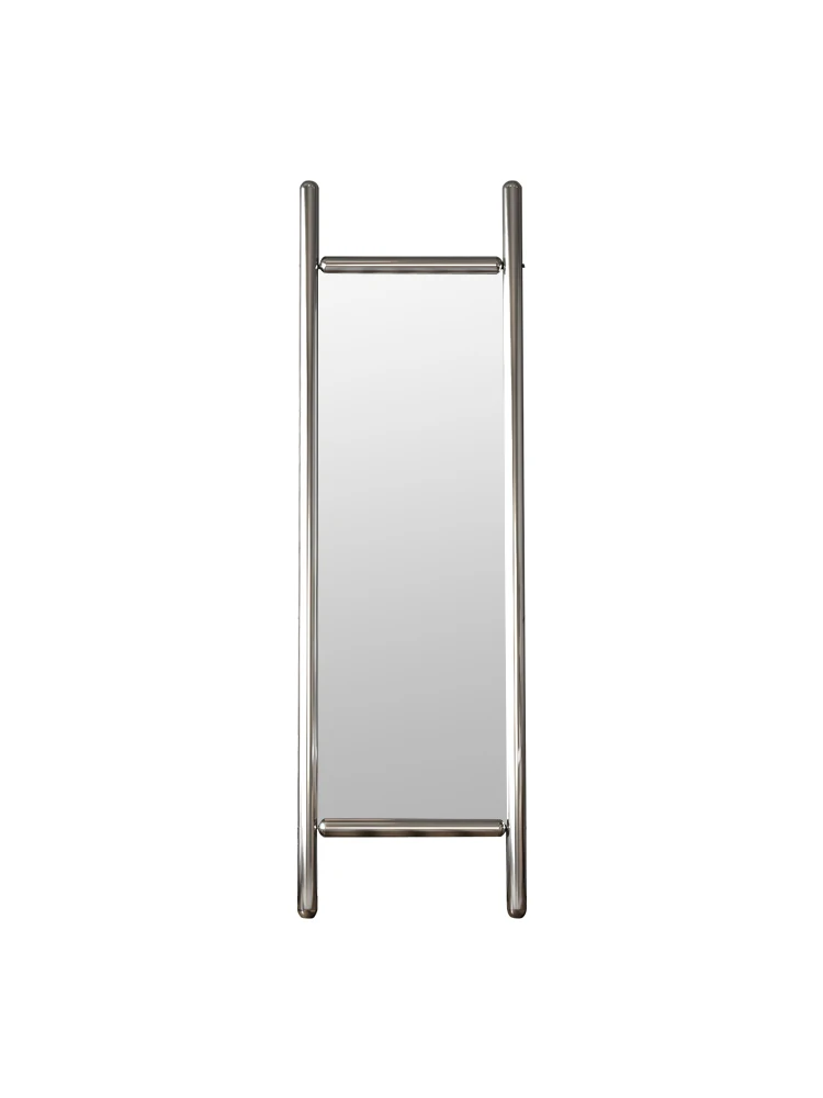 Creative and minimalist stainless steel light luxury dressing mirror, internet famous retro floor mirror