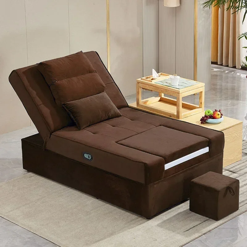 Cama de pestañas, silla de pedicura de belleza de lujo, sillón reclinable eléctrico para salón de Spa, tatuaje, cosmetología, muebles plegables para pedicura
