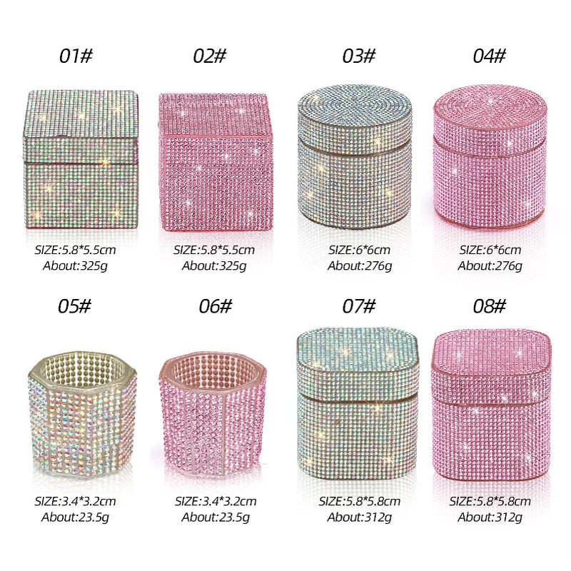 ネイルアートフルダイヤモンド収納ボウルネイルペンブラシ洗浄カップネイルサロン光沢ガラスクリスタルクリーニング容器ネイルアートアクセサリー