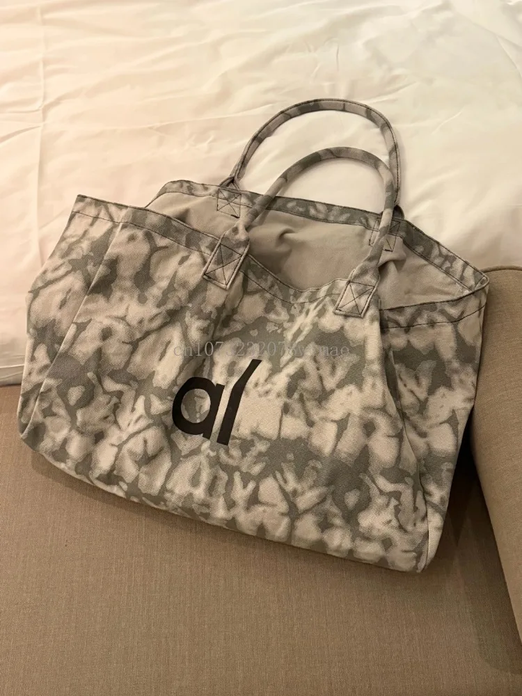 Korean Casual Tie Dye Letter Printed Travel Bag Luxury Designer Women Summer Tote Bag Large Capacity Sports Storage Luggage Bag image 5