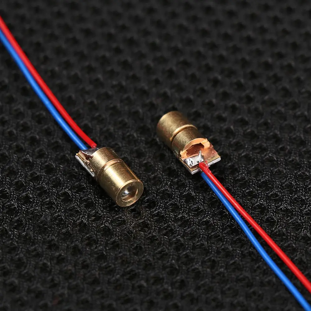 Hot 5Pcs Laser Diodes Dot Diode Module Adjustable Lasers 650nm 6mm 3/5V 5 Million Watt Dot Diode Module Red Copper Head