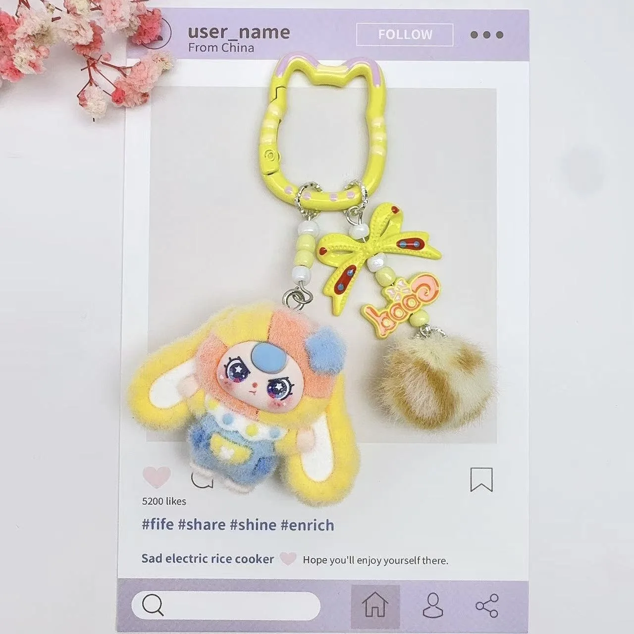 لعبة أرنب لطيفة ذات أذنين كبيرة للأطفال بعمر 3 سنوات، لعبة تمثال لطيفة على شكل سلسلة مفاتيح يمكنك صنعها بنفسك، منتج زخرفي صغير