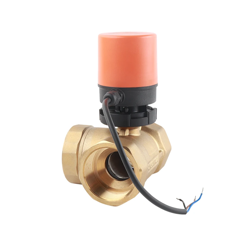 DN50 3-Way Electric Brass Plastic Ball Valve Solenoid Water Regulation Normal Temperature Home Kitchen