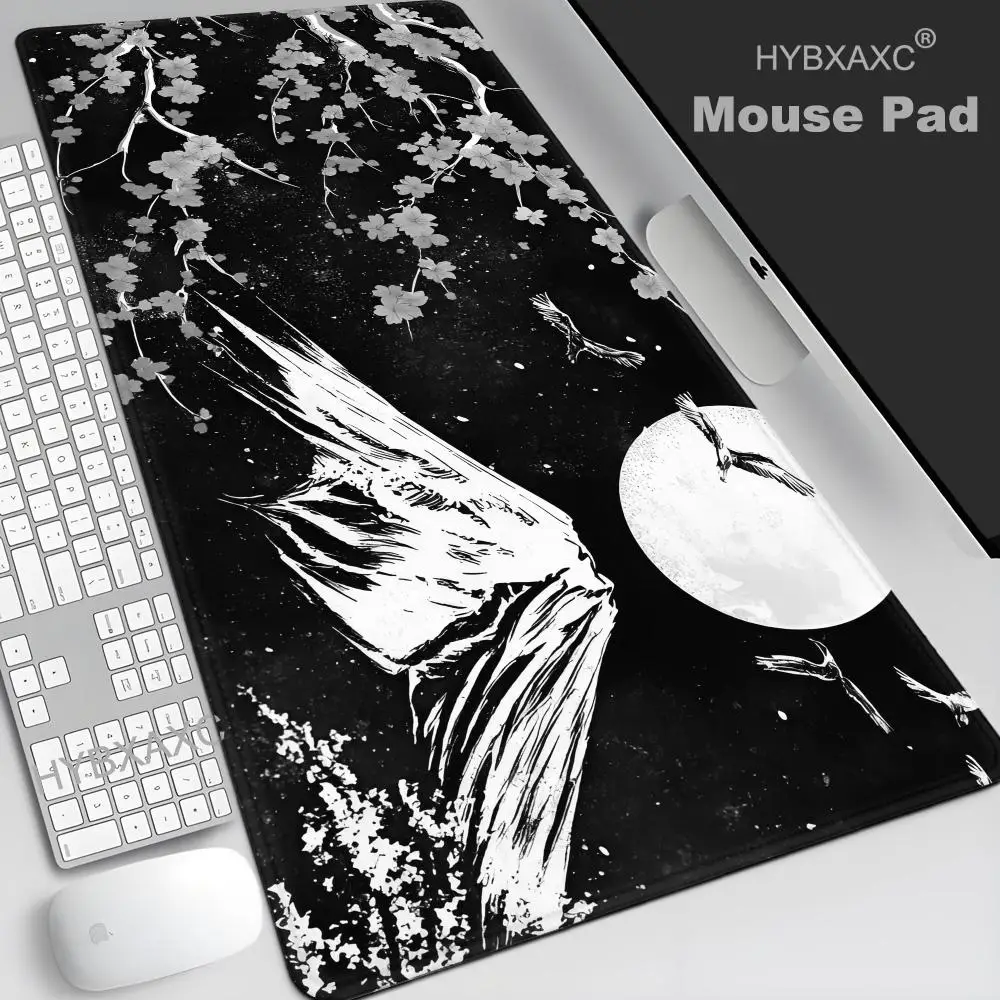 Sakura Moonlight Large Mouse Pad Rectangular Design Japanese Desktop Accessory Xxl Non-Slip Mat Computer HYBXAXC Tables Cushion