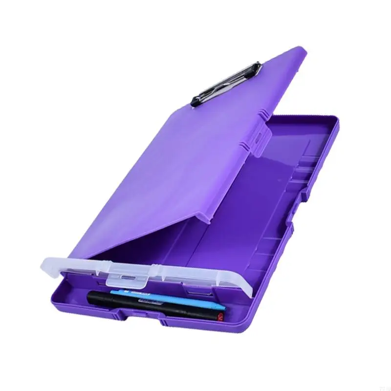 77JD Casing File Portable Dengan Clipboard Dan Pena Box Genggam File Folder File Folder
