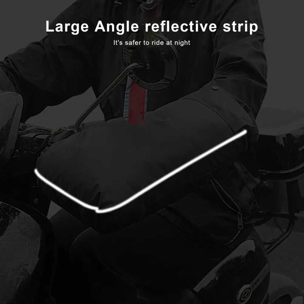 

1 Pair Excellent Motorcycle Gloves Thickened Fleece Lining Black Snowmobile Handlebar Gloves ATV Handlebar Protector Gloves