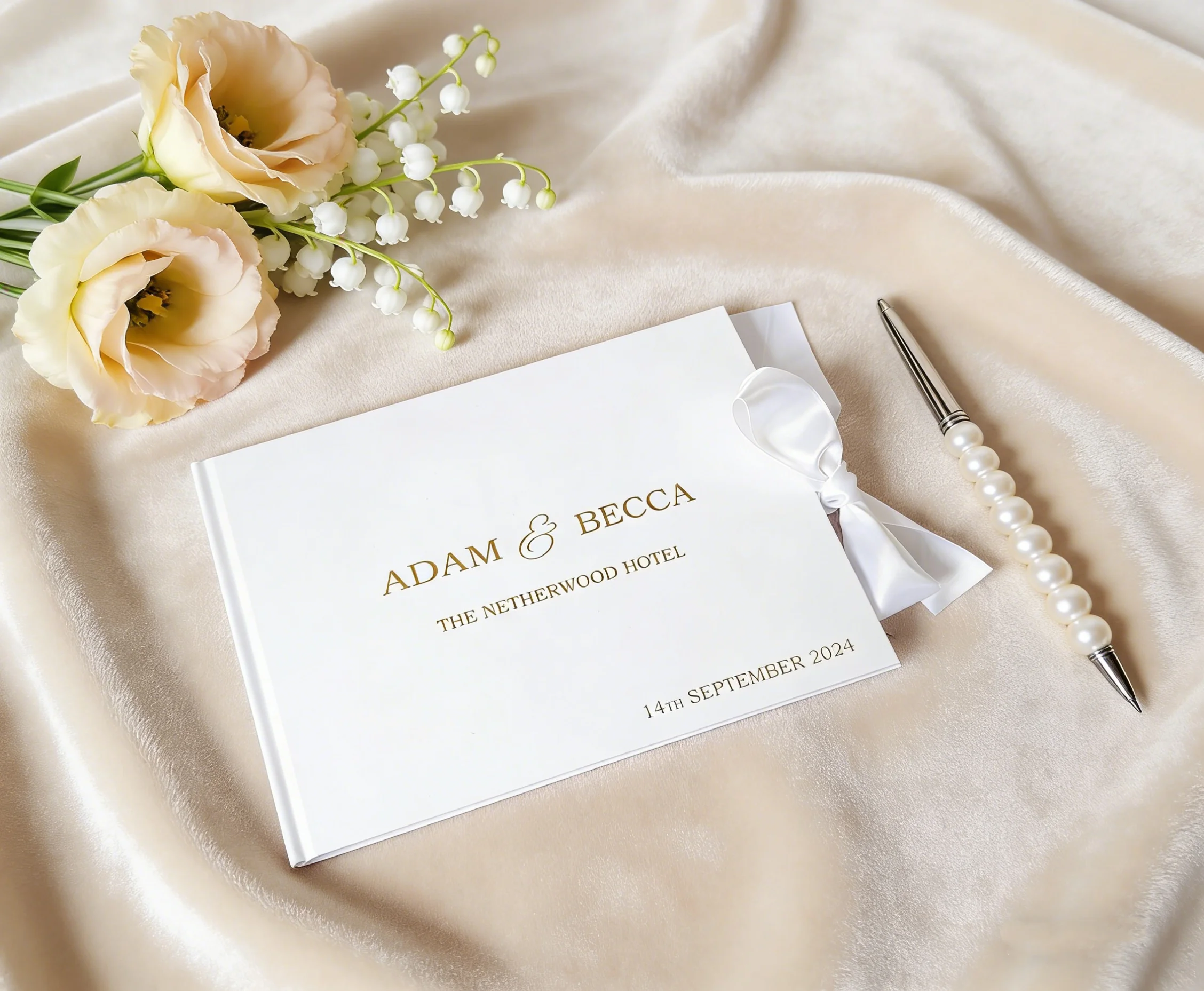 

Минималистичная персонализированная кожаная книга для гостей на свадьбу | Книга для подписей на приеме гостей в твердом переплете | Элегантный свадебный альбом для воспоминаний и памятных вещей