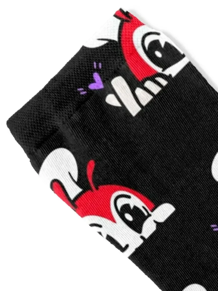 JOLLIBEE PEEKING FINGER HEART FILIPINO STICKER BLACK Socks Hiking boots gift Socks Men Women's