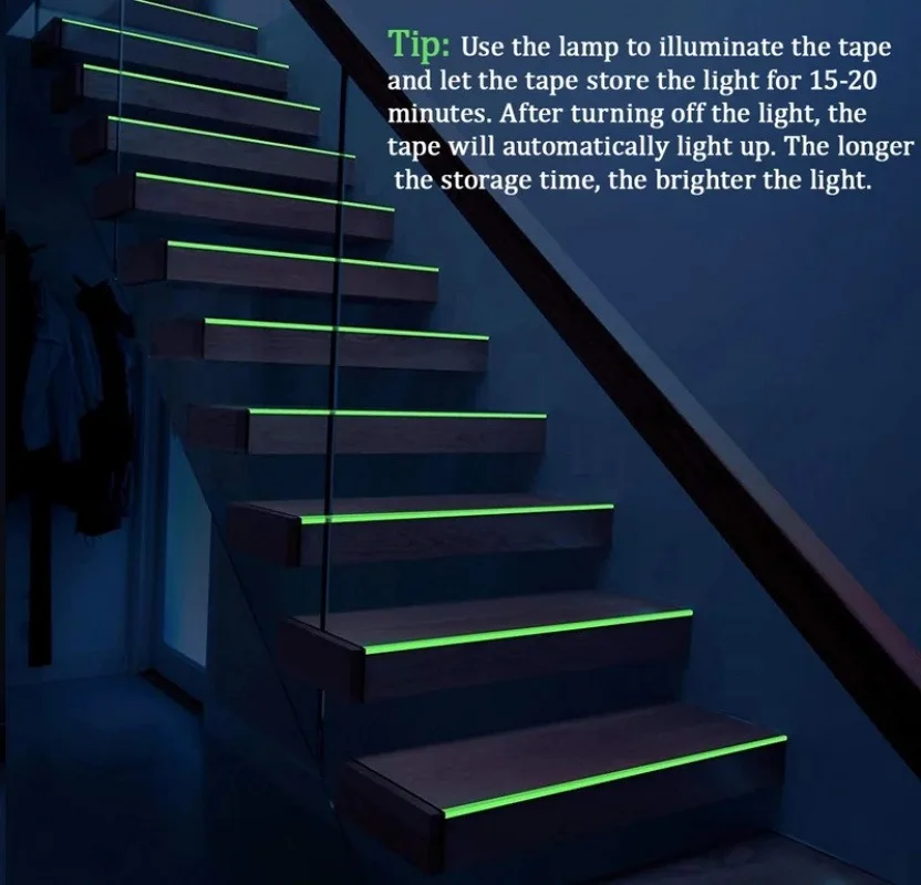 Long Lasting Luminous Glow Tape, Waterproof Self Adhesive Fluorescent Strip, Car Motorcycle Night Warning Sticker ,Safety Marker