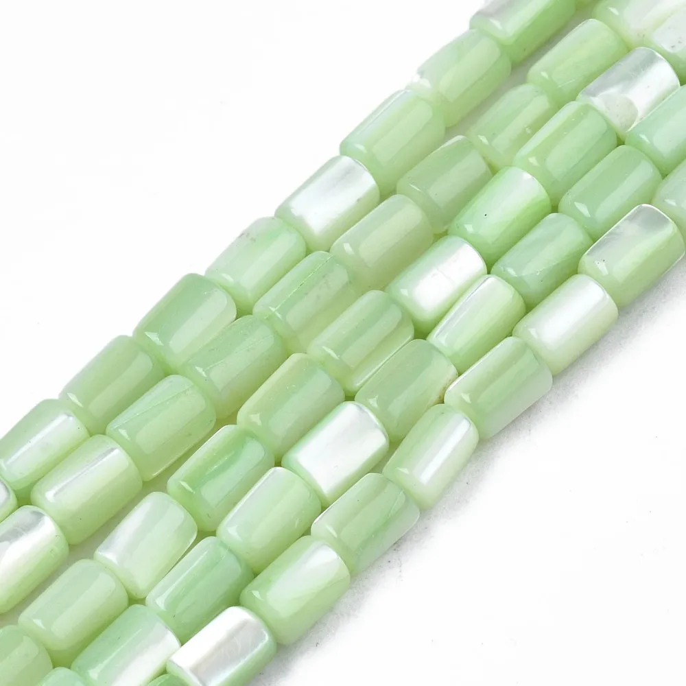 5Strands Dyed Natural Freshwater Shell Beads Strands Column Shape for Bracelet Necklace DIY Jewelry Making Decor Accessories