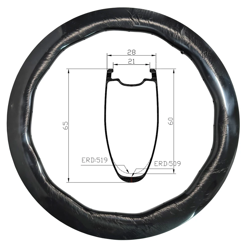 Marble Pattern 700C Bike Carbon Wheels Wave Shape  60mm 65mmDepth 28mm Width Wheelset Adapt HG XDR