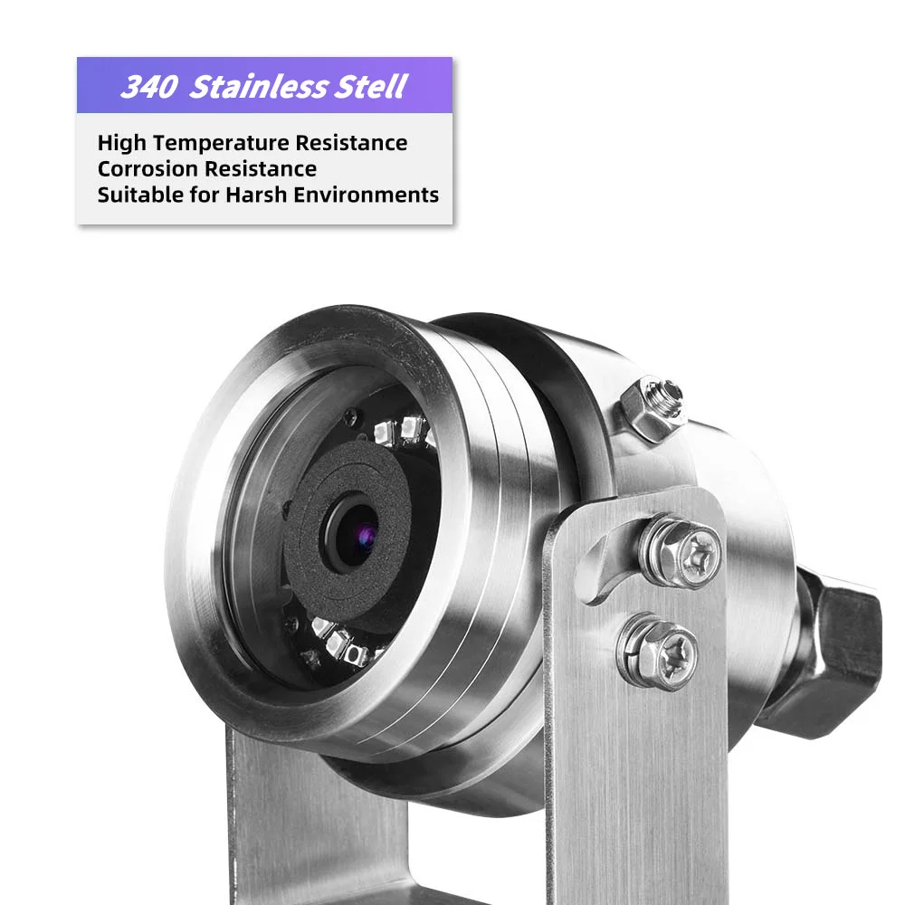 Explosion Proof POE IP Camera 5MP 4K Wear&Corrosion Resistance IP68 304Stainless Steel AI Human Detection Security Camera Camhi