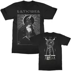 batushka shema monk white logo tee black t shirt