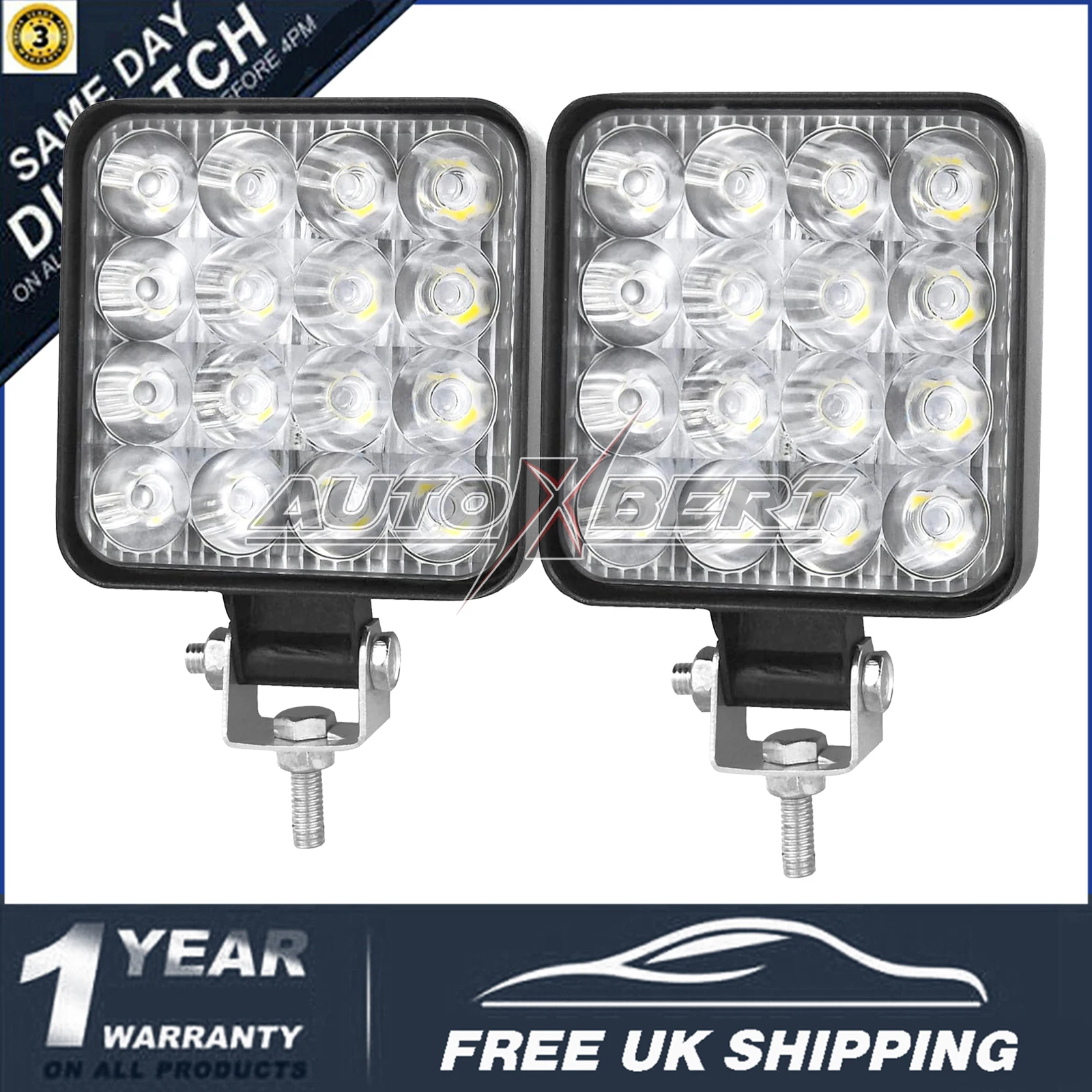 2x LED Work Light Spot LED Pods Driving 12V Offroad Fog Lamps Truck Tractor 3.4