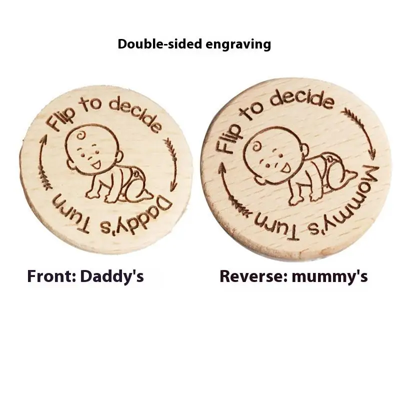 Creative Wooden Baby Learning Coins Flip To Decide Essential Sensory Play For New Parents Decision-making Ideal For New Parent