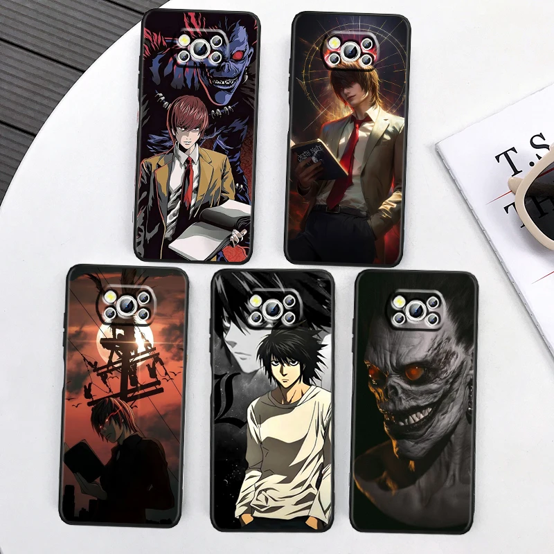 D-Death Note Cool Art For Xiaomi Mi Poco F5 F4 F3 X6 X5 X4 X3 M6 M5 M5S M4 M3 C65 Pro GT NFC 5G Black Cover Phone Case