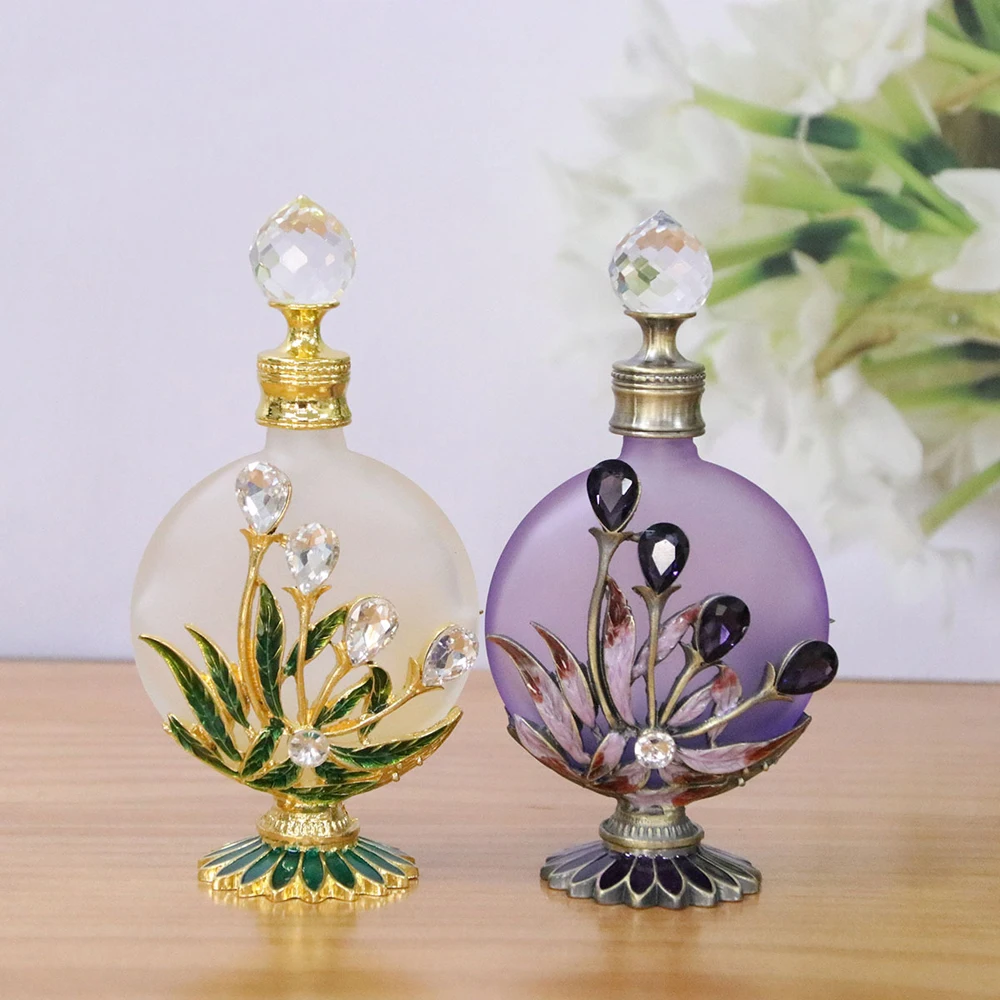 30ml Luxury Vintage Perfume Bottles parfum Maple Leaves Handcrafted Mini Travel Essentials Oil Glass Refillable Refill Dropper