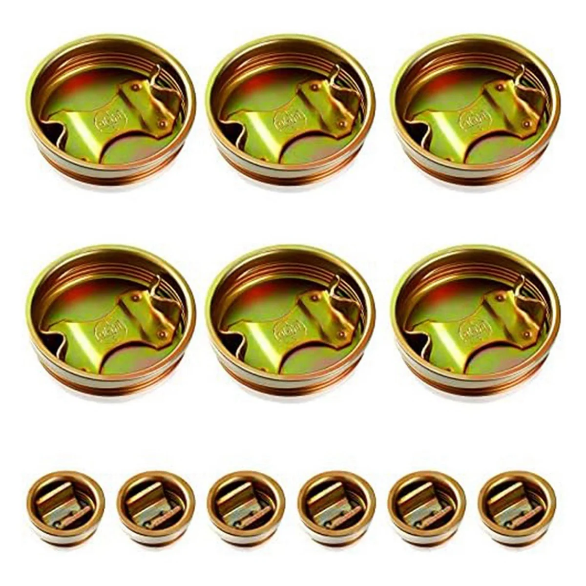 

12 Pack Steel Bung Plug Drum Bung 6cm and 3cm Bung Hole Cap 55 Gallon Drum Caps Metal Bung Caps with Plated Coated