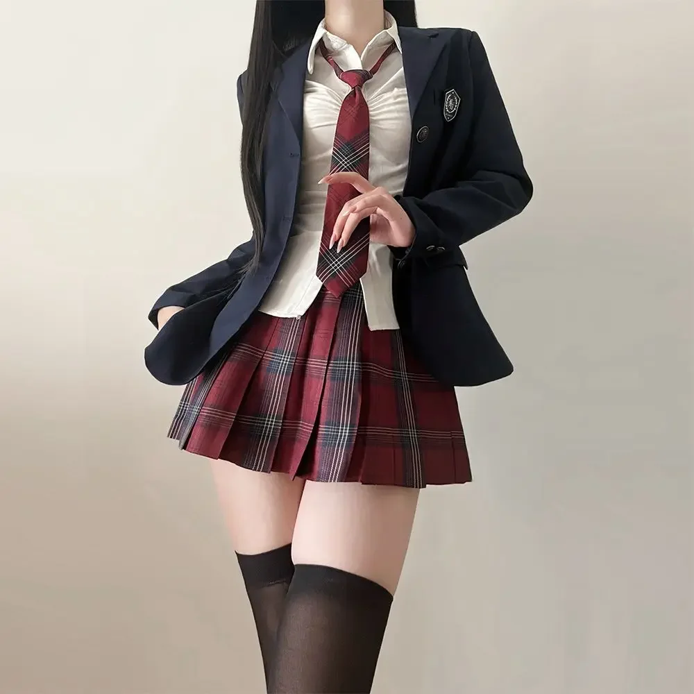 JK Abito uniforme Gonna scozzese Abito Slim Girl Pure Desire Rosa Summer School Sister Battle Robe Uniforme scolastica attillata