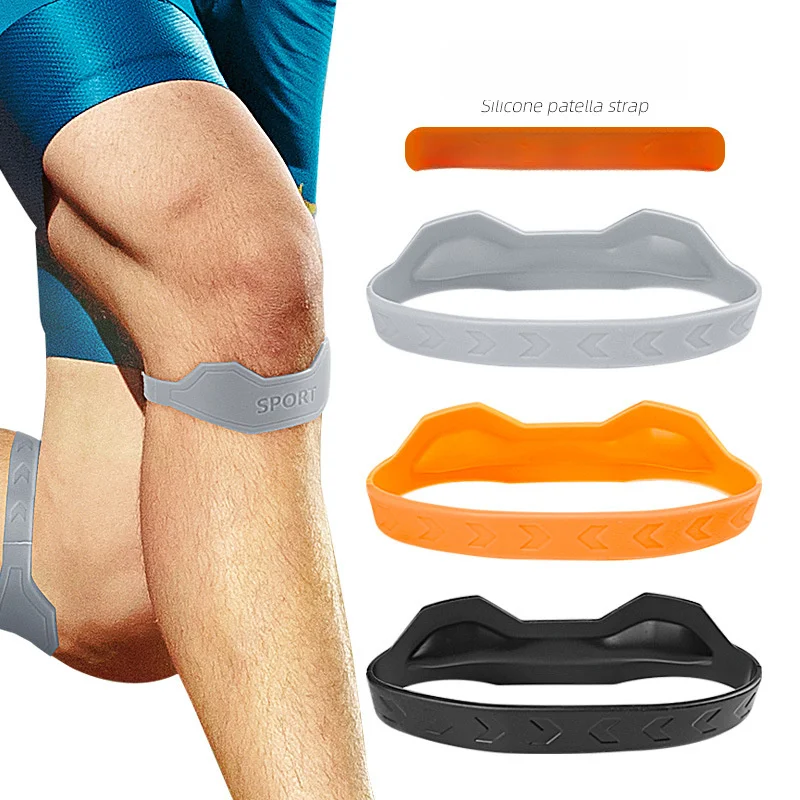Shock Absorbing Protective Silicone Patella Knee Strap Shock Absorption Elastic Compression for Outdoor Hiking Tennis Rope
