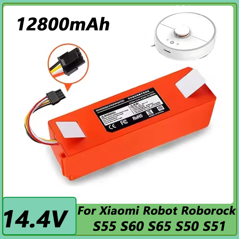 LOLRKO® BRR-2P4S 14.4V 12800mAh Replacement Battery For Xiaomi Roborock S50 S51 S55 S5 MAX S60 S65 S6 Vacuum Cleaner Parts