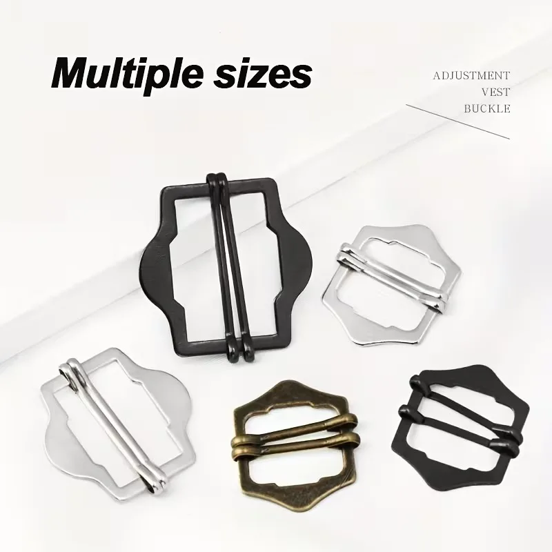 3 Stück Westenschnallen, Metall-Westenschnalle, Schiebeschnalle, Doppelstift, sechseckig, für Anzug, Gürtel, Taschen, Kleidung, DIY-Zubehör