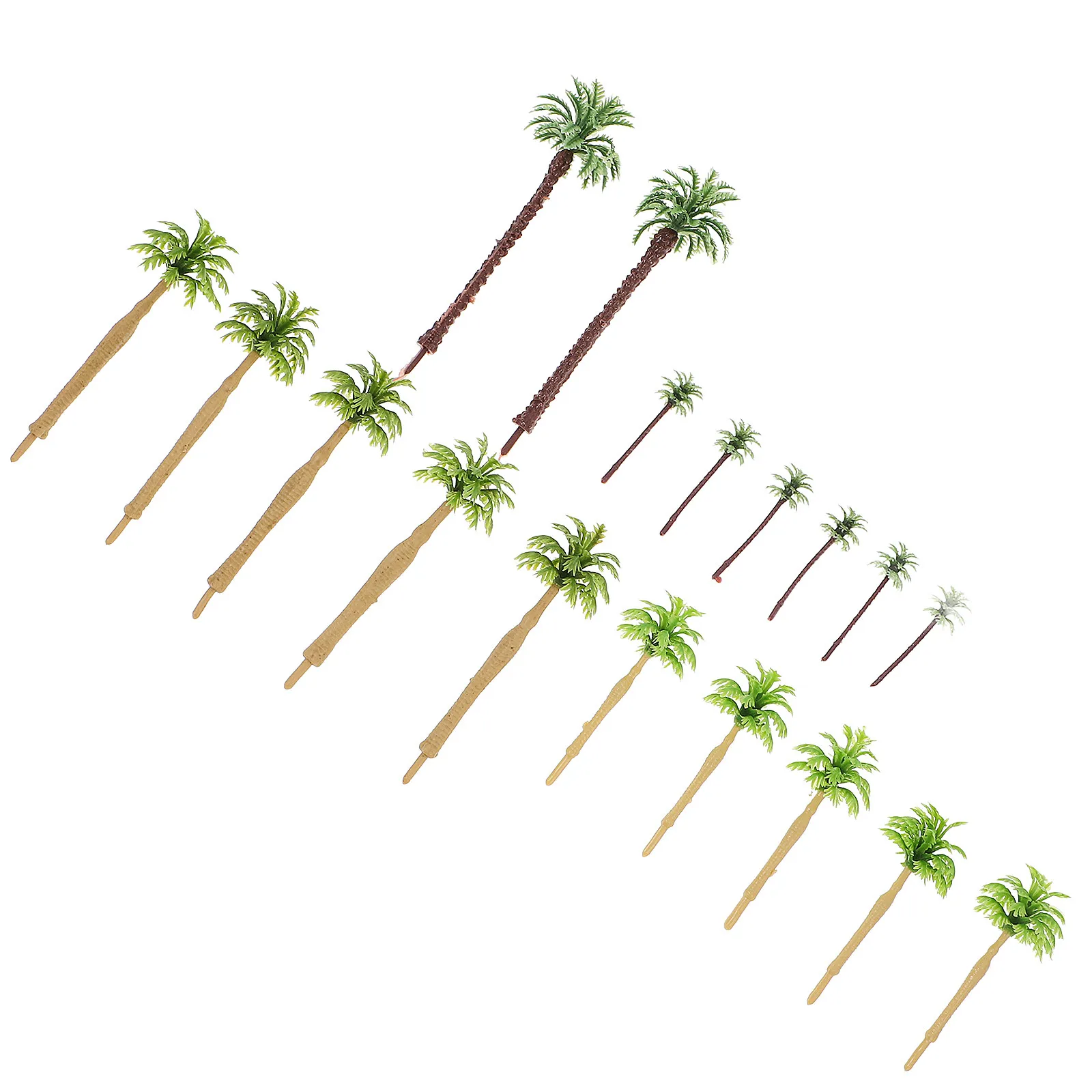 

17Pcs Artificial Palm Tree Mini Trees for Train Scenery Sand Table Landscape DIY Micro Landscape Decor Small Tree Decoration