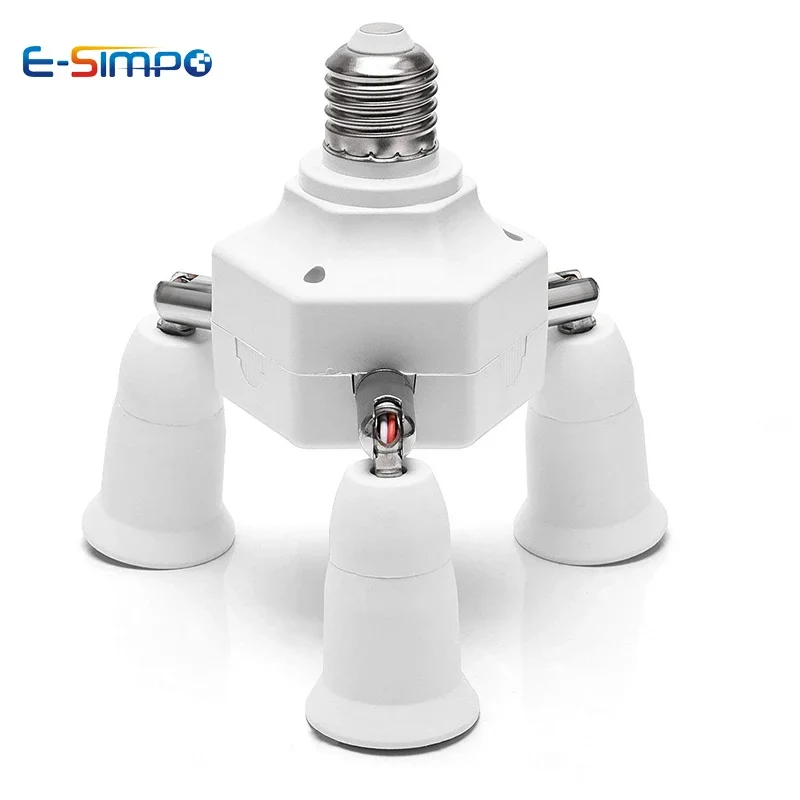 

1pc E26 E27 3+1/6+1 4/7-in-1 Adjustable Rotatable Screw Led Lamp CFL Bulb Base Holder Light Socket Adapter Converter Splitter