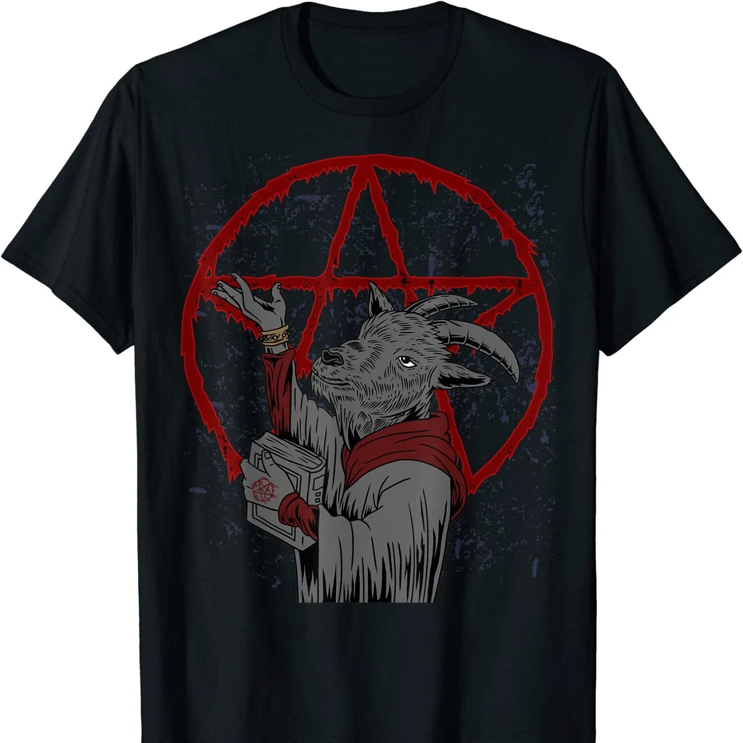 Demon Baphomet Devil Goat Goth Lucifer 666 Satanic Pentagram T Shirt New 100% Cotton Short Sleeve O-Neck T-shirt Casual Mens Top