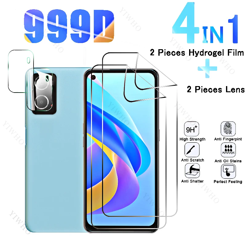 6in1 Full Cover Front Hydrogel Film for Oppo A76 Fingerprint Safety Screen Protectors for Oppo A 76 CPH2375 6.56