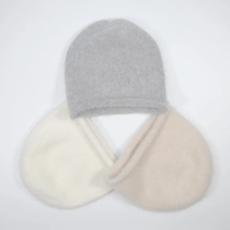 Hat Women Beanie Winter Angora Knit Warm Accessory For Autumn Cold Weather Skiing Sports Outdoor Hike Climb