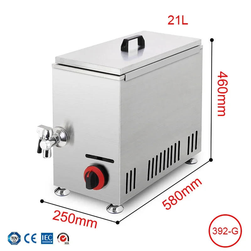 Fritadeira de queijo Hot Dog Stick, Fritadeira elétrica 21L, Máquina escovada a gás de cachorro quente, NP392 Aquecimento elétrico, NP392G Gás