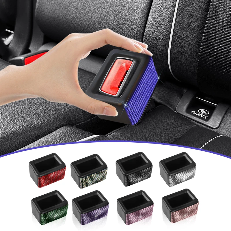Seat Belt Accessories Universal Car Seat Belt anchor Rhinestone Child Seat Belt Adjuster Neck Restraint Limiter Seat Belt Buckle