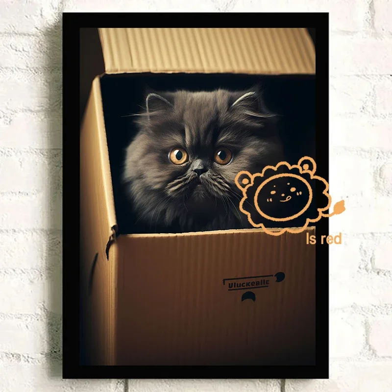 Carton Cats Poster Orange Persian Kitten Cat White Exotic Kitten Canvas printing Home Room wall decoration frameless painting