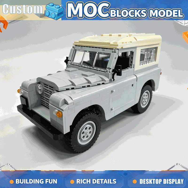 1364PCS Vintage Off Road 4x4 MOC Building Blocks Custom Classic Utility Vehicle Model DIY Assembly Toy Creative Collection Gift