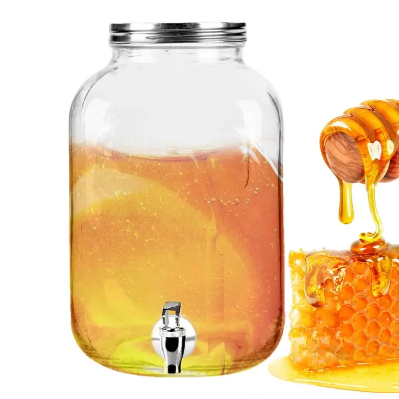 Drink Dispenser 4L Beverage Pitcher Container for Party Airtight Drink Lemonade Dispenser Jar with Spigot Cocktail Wine