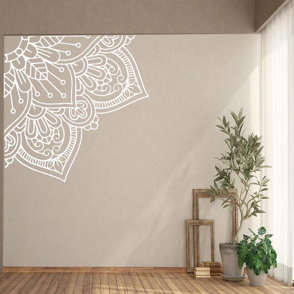 Square Mandala Wall Sticker Vinyl Decals For Living Rooms Decoration Yoga Decal Creative Stickers  Bedroom Decor Decal1