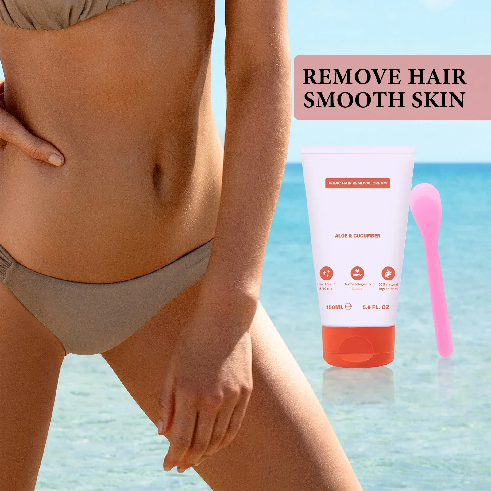 Body Hair Growth Inhibitor Cream - Painless Intimate Area Removal for Men & Women. Permanent Depilatory & Body Care Formula.