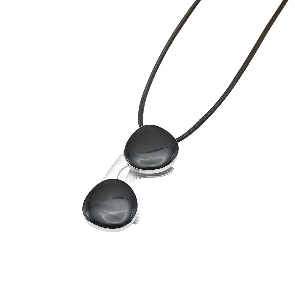 كبير أسود النظارات الشمسية قلادة المختنقون قلادة سلسلة الترقوة للرجال النساء موضة جديدة مجوهرات الزفاف الحب قلادة الصبي هدية