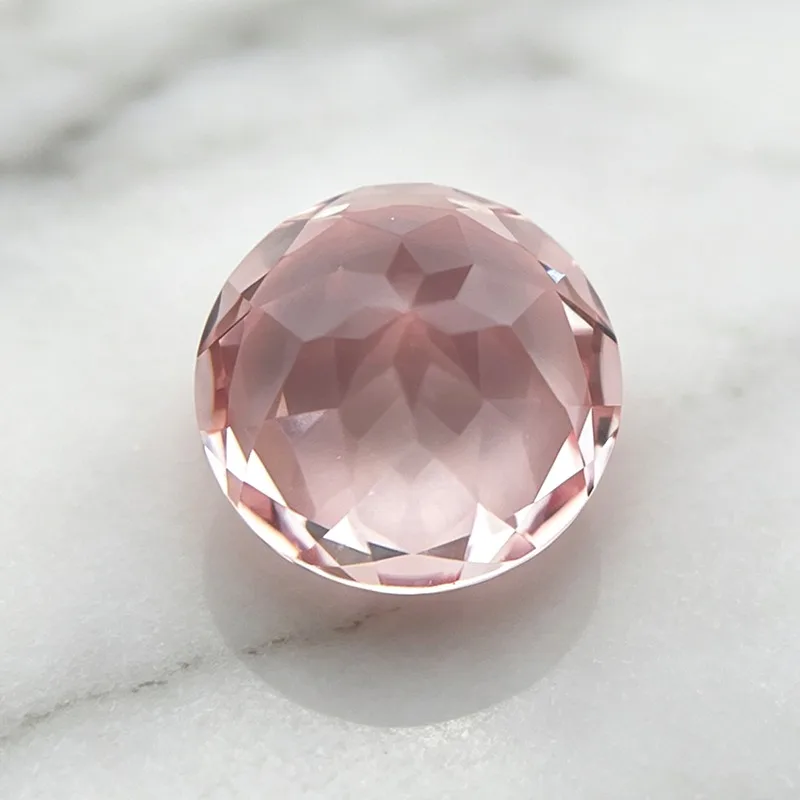 Laborgezüchteter Saphir in Runder Form, Sakura-Rosa Farbe, Edelstein für DIY-Ringe, Halsketten und Ohrringe, Wählbar mit Zertifikat – Detail 6