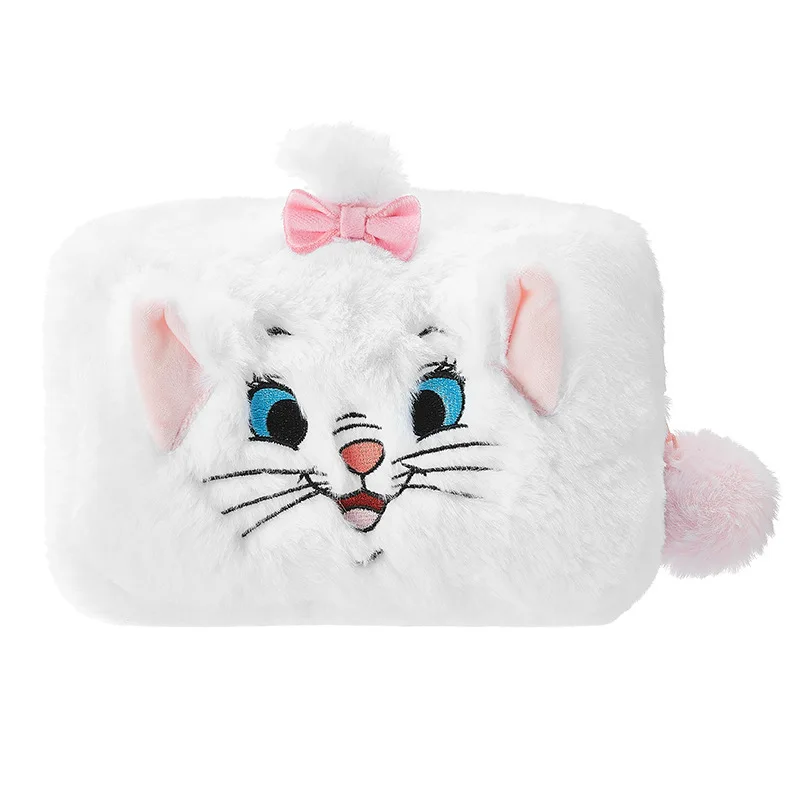 Miniso Cartoon Disney Series Cute Marie Cat Lucifer Doll Plush Portable Storage Bag Cute Plushie Soft Cosmetic Bag Girl Gifts